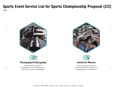 Worldwide Tournament Sports Event Service List For Sports Championship Proposal Ppt Styles Graphics PDF