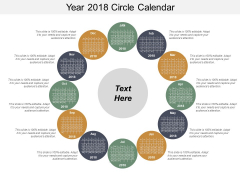 Year 2018 Circle Calendar Ppt Powerpoint Presentation Layouts Graphics