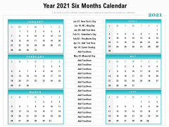 Year 2021 Six Months Calendar Ppt PowerPoint Presentation File Guidelines PDF Year 2021 Six Months Calendar Ppt PowerPoint Presentation File Guidelines PDF