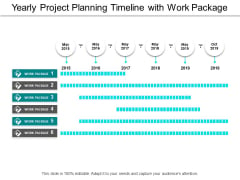 Yearly Project Planning Timeline With Work Package Ppt PowerPoint Presentation Gallery Backgrounds