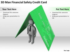 Young Business People 3d Man Financial Safety Credit Card PowerPoint Templates