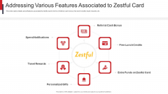 Zestful Investor Capital Raising Pitch Deck Addressing Various Features Associated To Zestful Card Topics PDF