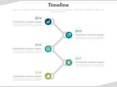 Zigzag Timeline With Business Icons Powerpoint Slides