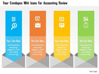 business diagram four envelopes with icons for accounting review business diagram four envelopes with icons for accounting review, Presentation templates