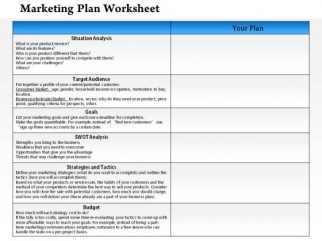 Worksheets Marketing Plan Worksheet business framework marketing plan worksheet powerpoint presentation 1 2