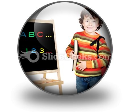 Adorable Child Studying PowerPoint Icon C Adorable Child Studying PowerPoint Icon C