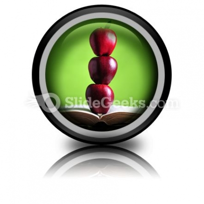 Apples On Book PowerPoint Icon Cc Apples On Book PowerPoint Icon Cc
