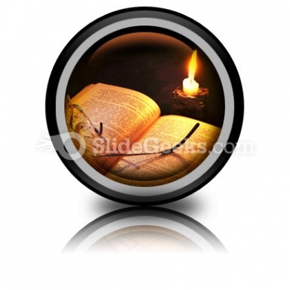 Book Candle PowerPoint Icon Cc
