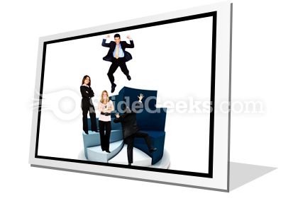 Business People On Pie Chart PowerPoint Icon F