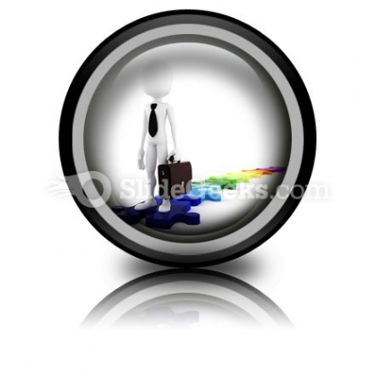 Businessman Standing On Puzzles PowerPoint Icon Cc Businessman Standing On Puzzles PowerPoint Icon Cc