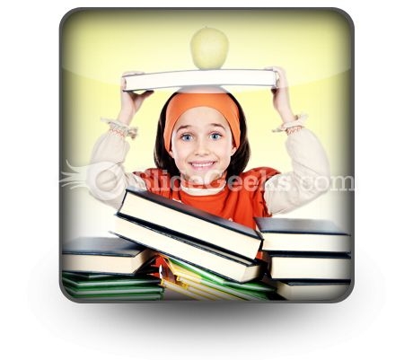 Child Girl Studying PowerPoint Icon S Child Girl Studying PowerPoint Icon S