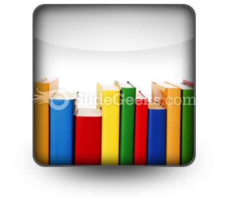 Colorful Books In Row Ppt Icon For Ppt Templates And Slides S