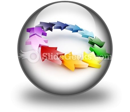 Colorful Circular Arrows PowerPoint Icon C Colorful Circular Arrows PowerPoint Icon C