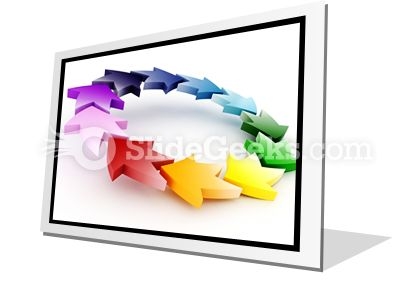 Colorful Circular Arrows PowerPoint Icon F Colorful Circular Arrows PowerPoint Icon F