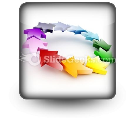 Colorful Circular Arrows PowerPoint Icon S Colorful Circular Arrows PowerPoint Icon S