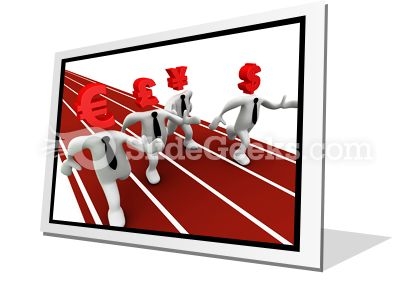 Currency Race PowerPoint Icon F Currency Race PowerPoint Icon F