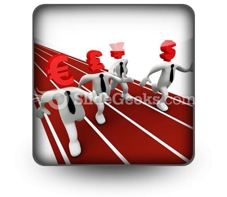 Currency Race PowerPoint Icon S Currency Race PowerPoint Icon S