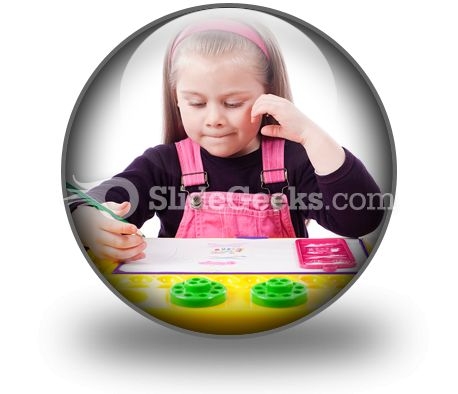 Little Girl Drawing PowerPoint Icon C Little Girl Drawing PowerPoint Icon C