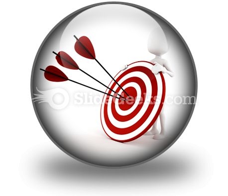 Man Behind Target PowerPoint Icon C Man Behind Target PowerPoint Icon C