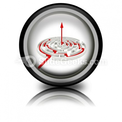 Red Path Across Round Labyrinth PowerPoint Icon Cc Red Path Across Round Labyrinth PowerPoint Icon Cc