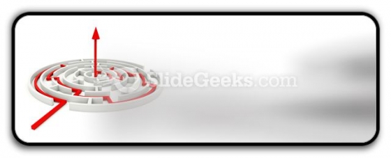 Red Path Across Round Labyrinth PowerPoint Icon R
