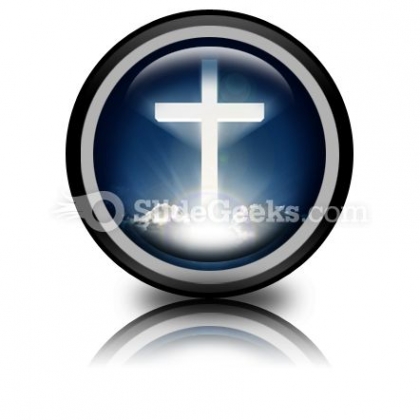 White Cross In Sky PowerPoint Icon Cc