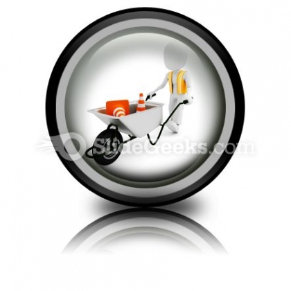 Worker Works Construction PowerPoint Icon Cc