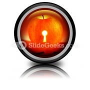 Apple With Keys PowerPoint Icon Cc