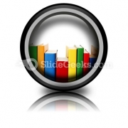 Colorful Books In Row Ppt Icon For Ppt Templates And Slides Cc