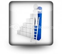 Cube Ladder Blue PowerPoint Icon S