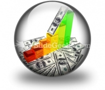 Graph With Money PowerPoint Icon C