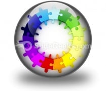 Puzzle Chart Wheel PowerPoint Icon C