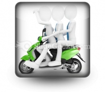Team On The Scooter PowerPoint Icon S