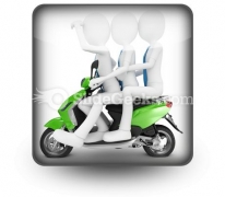 Team On The Scooter PowerPoint Icon S Team On The Scooter PowerPoint Icon S