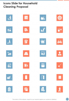 Icons Slide For Household Cleaning Proposal One Pager Sample Example Document