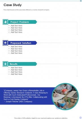 Market Survey Solutions Proposal Case Study One Pager Sample Example Document
