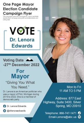 One Page Mayor Election Candidate Campaign Flyer PDF Document PPT Template