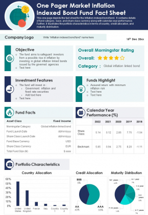 One Pager Market Inflation Indexed Bond Fund Fact Sheet PDF Document PPT Template One Pager Market Inflation Indexed Bond Fund Fact Sheet PDF Document PPT Template