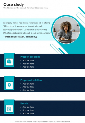 Proposal For Business To Business Enterprise Case Study One Pager ...