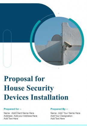 Proposal For House Security Devices Installation Example Document Report Doc Pdf Ppt