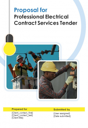 Proposal For Professional Electrical Contract Services Tender Example Document Report Doc Pdf Ppt