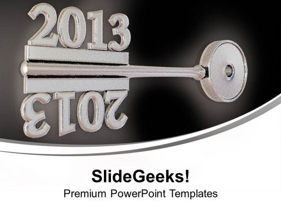 2013 On Grey Key New Symbol Security PowerPoint Templates Ppt Backgrounds For Slides 0113