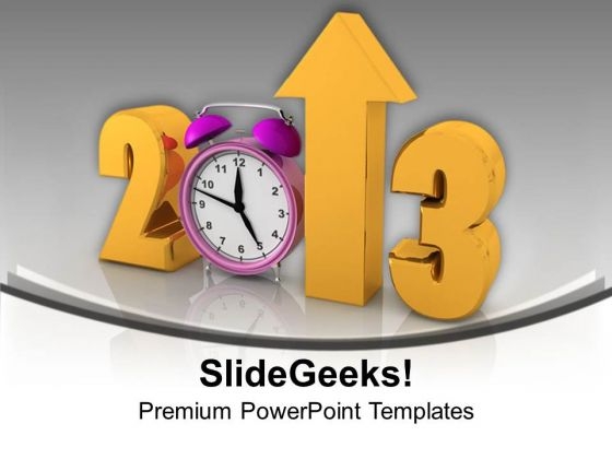 2013 With Alarm Clock Happy New Year PowerPoint Templates Ppt Backgrounds For Slides 0113 2013 With Alarm Clock Happy New Year PowerPoint Templates Ppt Backgrounds For Slides 0113