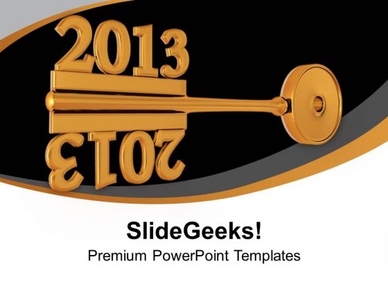 2013 With Golden Key Mirror Image PowerPoint Templates Ppt Backgrounds For Slides 0113 2013 With Golden Key Mirror Image PowerPoint Templates Ppt Backgrounds For Slides 0113
