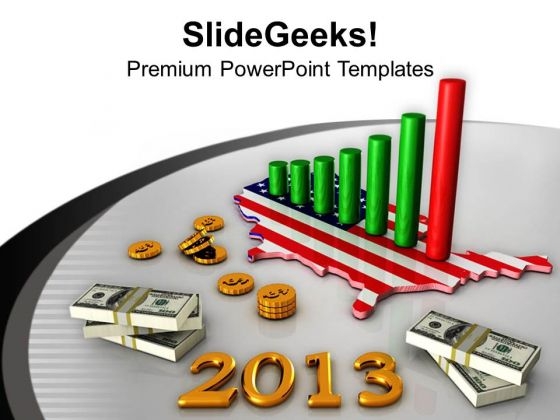 3d America Business Profit Graph 2013 PowerPoint Templates Ppt Backgrounds For Slides 0113