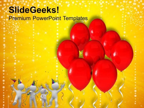 3d Birthday Party Balloons PowerPoint Templates Ppt Backgrounds For Slides 0413