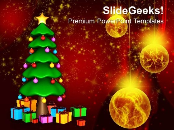 3d Christmas Tree With Gifts And New Year Coming PowerPoint Templates And PowerPoint Themes 1012