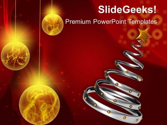 3d Christmas Tree With Golden Baubles PowerPoint Templates Ppt Backgrounds For Slides 1112 3d Christmas Tree With Golden Baubles PowerPoint Templates Ppt Backgrounds For Slides 1112