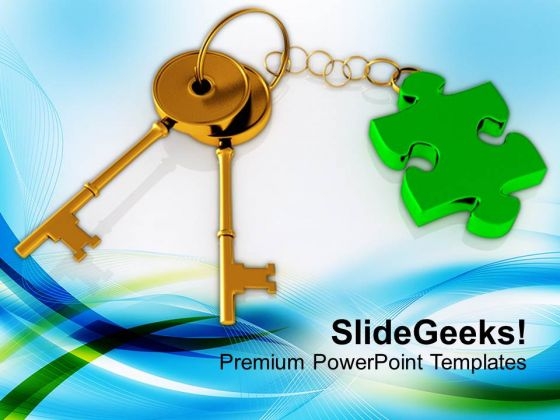 3d Golden Key With Puzzle Piece PowerPoint Templates Ppt Backgrounds For Slides 0213 3d Golden Key With Puzzle Piece PowerPoint Templates Ppt Backgrounds For Slides 0213