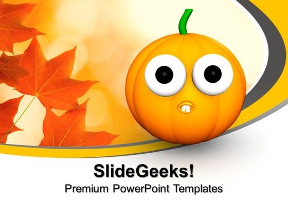 3d Halloween Pumpkin Character Festival PowerPoint Templates And PowerPoint Themes 1012